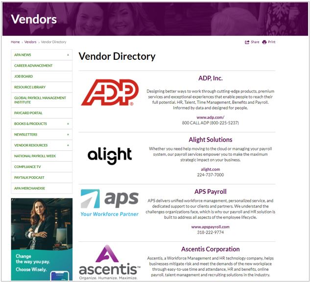 Annual Vendor Directory Listing Sponsor Page Graphic w/ Border